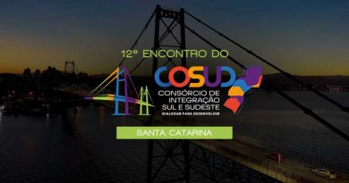 12ª Reunião do Consórcio de Integração Sul e Sudeste (COSUD) será realizada em SC